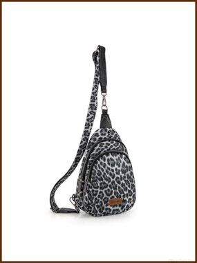 Leopard Print Crossbody Sling Bag Convertible Fanny Pack Chest Purse Backpack